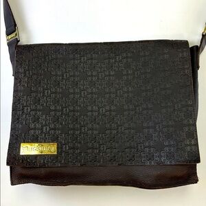 DUSSAULT brown leather Limited Edition Gene Simmons messenger bag